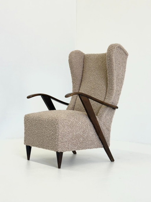 Fauteuil Melchiorre Bega En Bouclé Beige – Wood (photo 2 of 11)