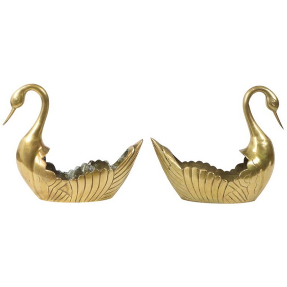 Image 1 of Vaso da fiori Swan Jardinières in ottone