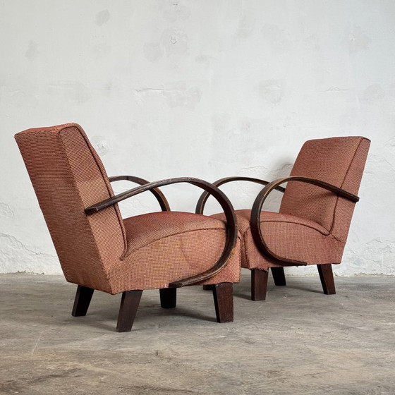 Image 1 of Coppia di poltrone Halabala H-410, anni '30 – Art Déco cecoslovacco