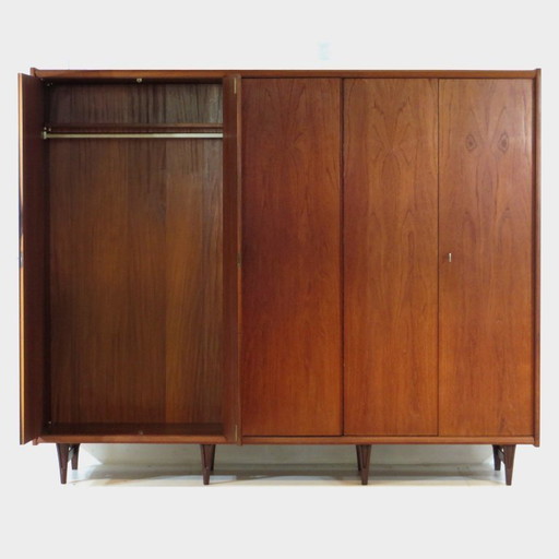 XL Armoire scandinave à 5 portes en teck, Vintage mid century modern, 1960s