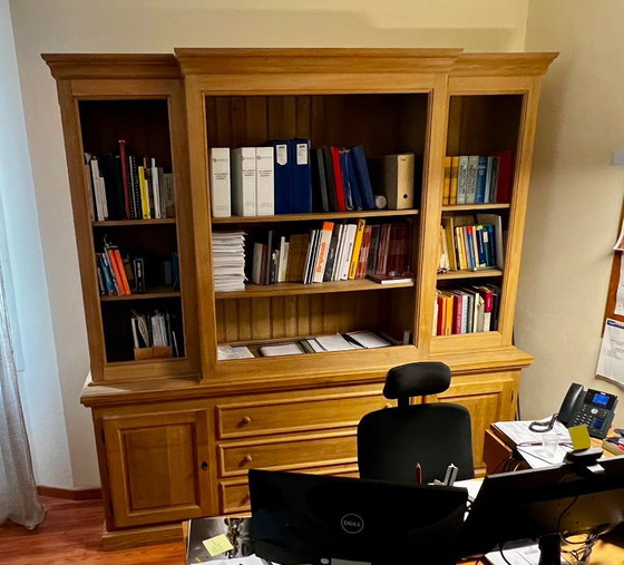 Flamant Breakfront Bookcases in white washed oak, Wood, Brown, Modern (photo 2 of 5)