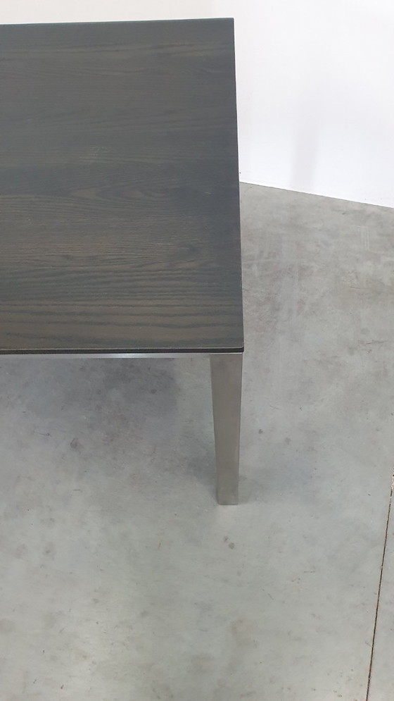 Image 1 of Arco Tisch aus reiner Eiche, geräuchertem Edelstahl, niederländisches Design, 210 x 90