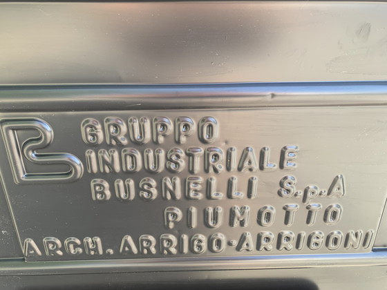 Image 1 of Piumotto-Sessel mit originalem Hocker - Arrigo Arrigoni für Busnelli - Schwarzes Leder, 1970er Jahre
