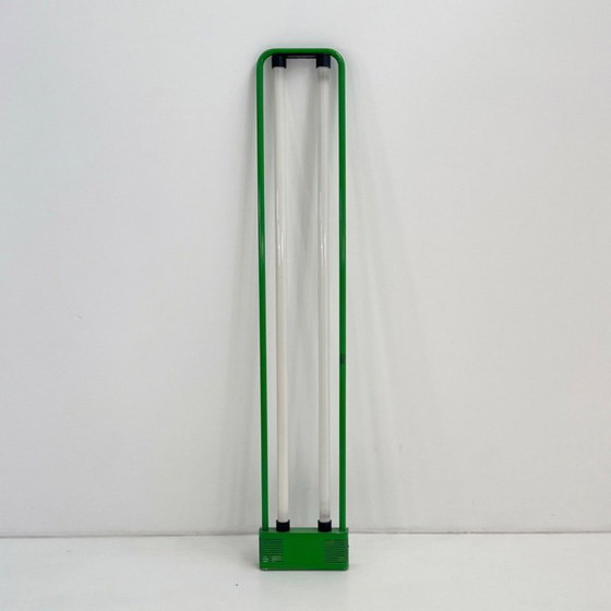 Image 1 of Lámpara de neón doble verde de Gian N. Gigante para Zerbetto, década de 1980.