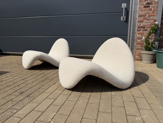 Image 1 of 2x Artifort Tongue F577 Pierre Paulin Beige Bouclé ¡¡MENTA CONDICIÓN!!
