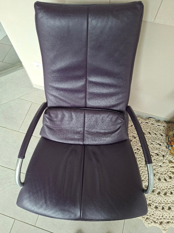 Design Sessel Sitting Vision (De Toekomst) – Modell Panda – Einzigartiges Lila Leder – Leather, rvs (photo 3 of 5)