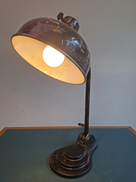 Vintage Desk Lamp, Hala Germany, Jaren Dertig – Leeslamp, Metal, Cast Iron (photo 2 of 13)