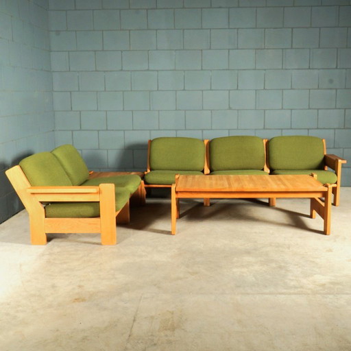 Ensemble de sièges d'angle modulaires vintage – Vert – Années 1970 – modulaire banken, Textile