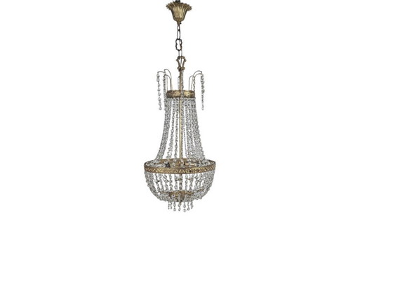 Image 1 of Lampadario - Stile Impero - Cristallo - Ottone - XX secolo