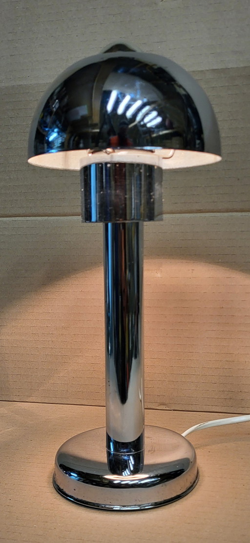 Lampe de table vintage chromée de style spatial