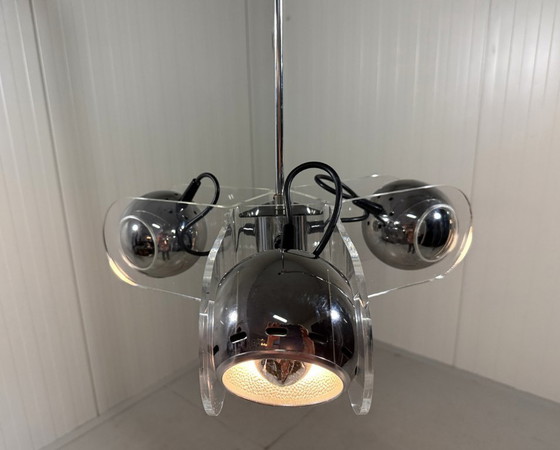 Image 1 of Lámpara colgante de plexiglás estilo Gino Sarfatti de los años 70