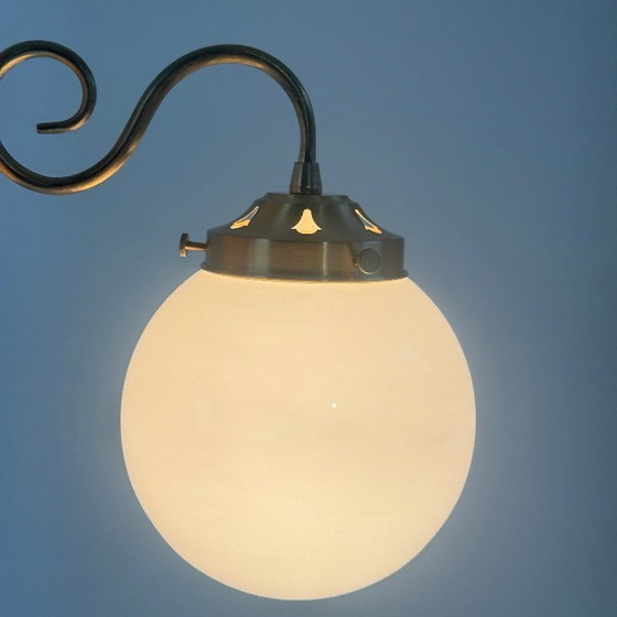 Image 1 of COPPIA DI APPLIQUE VINTAGE IN OPALINA E OTTONE