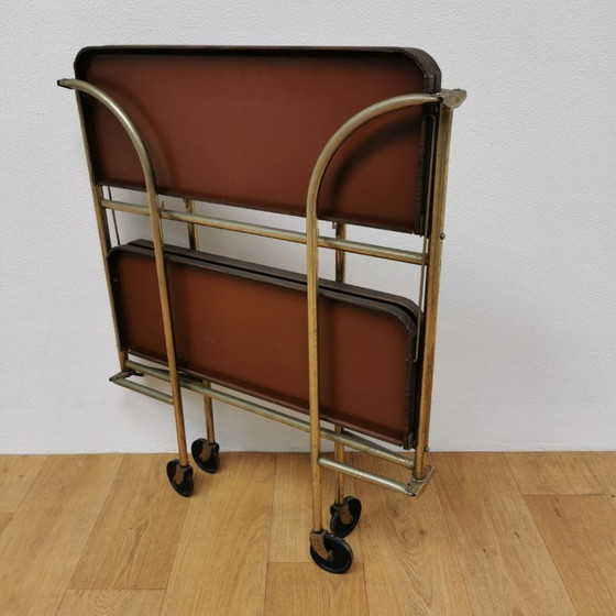 Image 1 of Carrello bar vintage pieghevole, carrello porta bevande, carrello portavivande