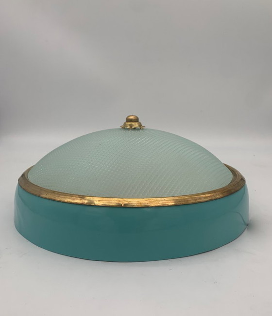 Image 1 of Enkele plafondlamp toegeschreven aan Fontana Arte, gemaakt in Italië