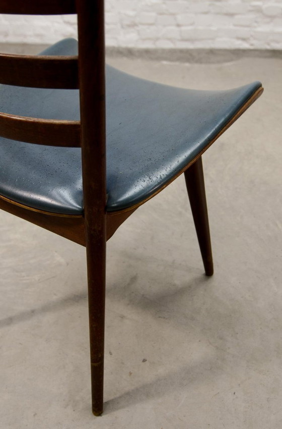 Image 1 of Set of Four ‘Quattro Colori’ Teak and Leatherette Dining Chairs in Style of Cees Braakman. The Netherlands, 1960s.