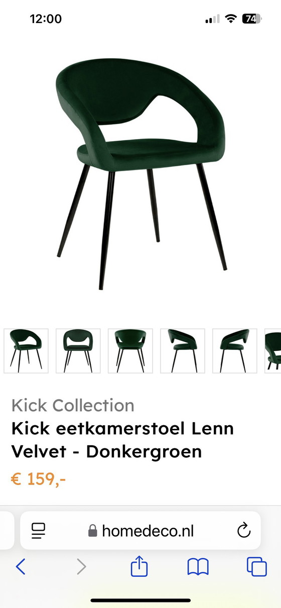 Image 1 of 2 Kick grüne Samtstühle