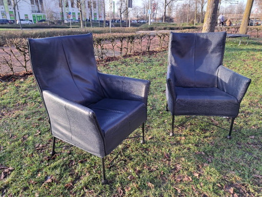 2 chaises Charly – Montis, fauteuils, Leather, Metal