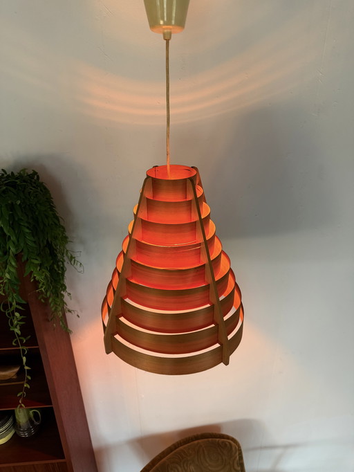 Lampada a sospensione vintage a stecche, Hans Agne Jakobsson anni '60