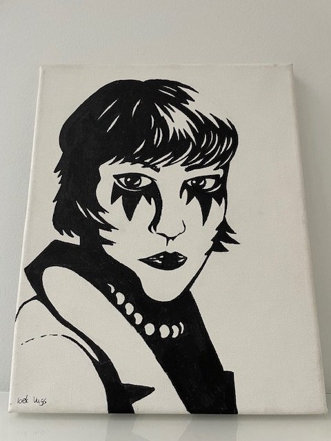 Image 1 of Loek Vugs - Expressive & Iconic Portrait on Canvas | 24 x 30 cm