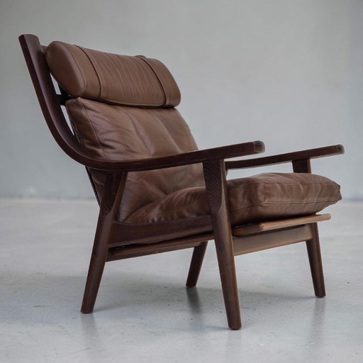 1970er, dänisches Design von H.J.Wegner, Hochlehner Sessel, Modell GE530.