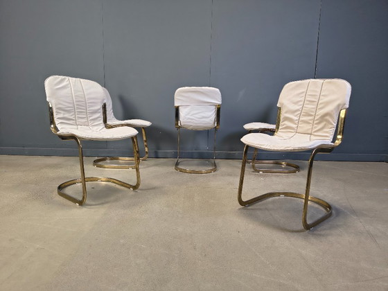 Image 1 of Vintage eetkamerstoelen van Willy Rizzo voor Cidue, set van 5, jaren 70.