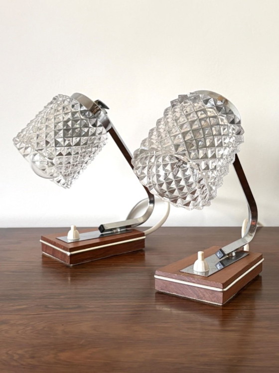 Vintage retro 70s German bedside lamps by Richard Essig – Table lamps, Glass (photo 7 of 12)