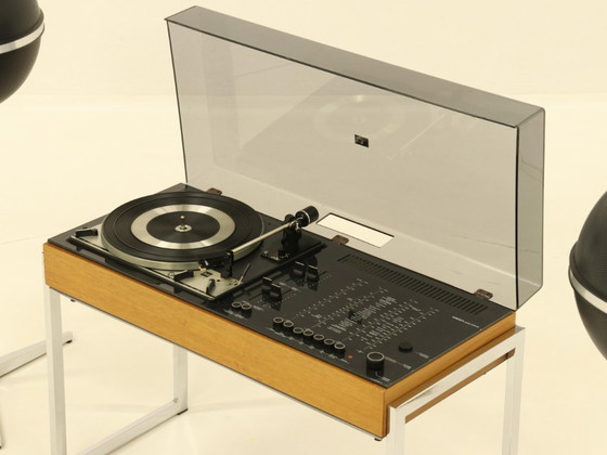 Image 1 of Wega Studio 3212 Hifi de Verner Panton & 2 enceintes Grundig Audiorama modèle 8000