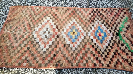 Handgeknoopt Berber kleed wol 180x91cm