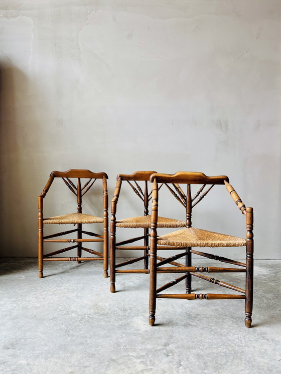 Image 1 of antieke Hollandse hoekstoelen, jaren 20