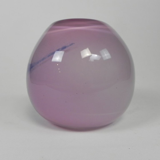 Thick-walled vintage vase, probably Severin Brorby, 1970s, Glass, Purple (photo 2 of 9)