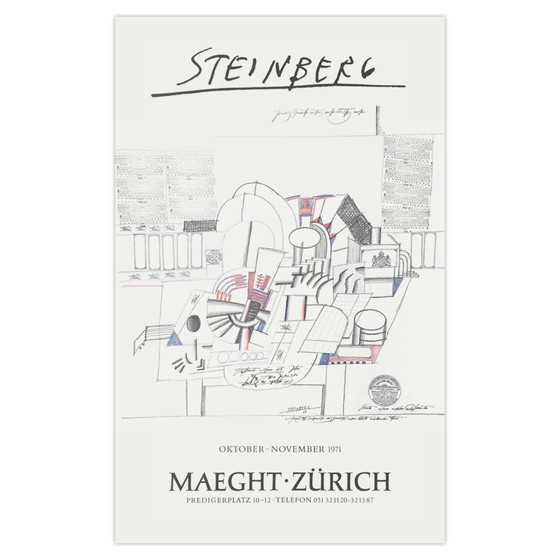 Image 1 of Saul STEINBERG Expo - Maeght Zürich Poster 1971