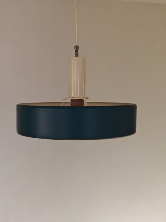 Anvia pendant lamp type 4017 designer Jan Hoogervorst top Dutch design 60s, Iron, Blue (photo 4 of 14)