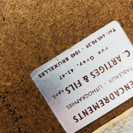 Image 1 of Jean Timmermans (1899-1986) - Mucche e contadino nella stalla Acquerello - Firmato a mano - 1930