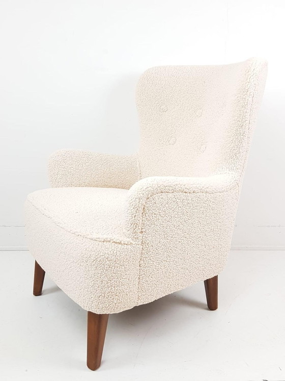 Fauteuil Artifort vintage en tissu Teddy, récemment retapissé, modèle homme – Wood, Textile (photo 4 of 8)