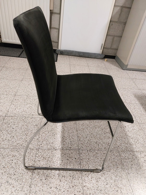 Image 1 of Sedia da pranzo Pastoe tipo penant in tessuto alcantara antracite scuro