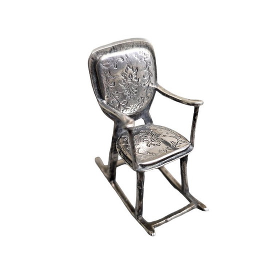 Image 1 of Mecedora y mesa en miniatura de plata Niekerk, 1979