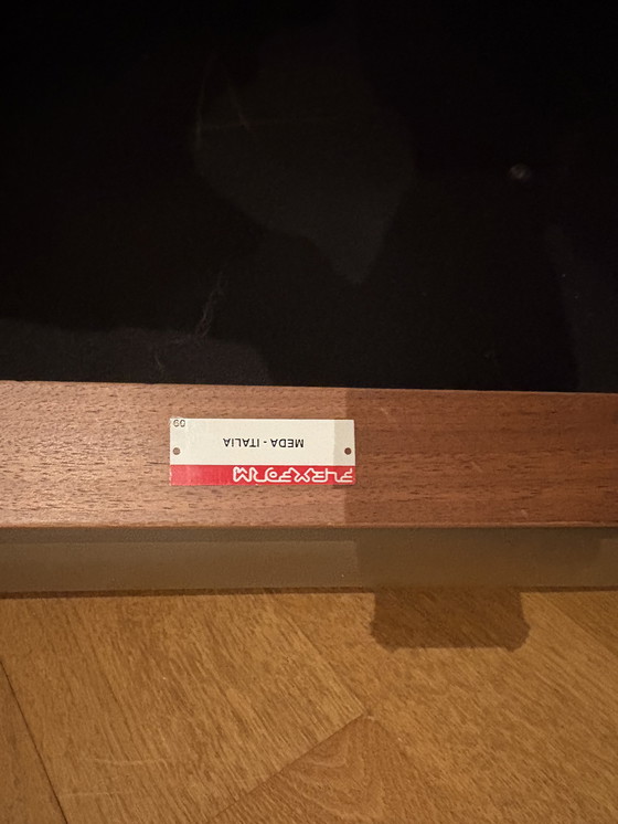 Image 1 of „Flexform-Lage-Loungehocker – Leer & Hout – Made in Italy-Design“