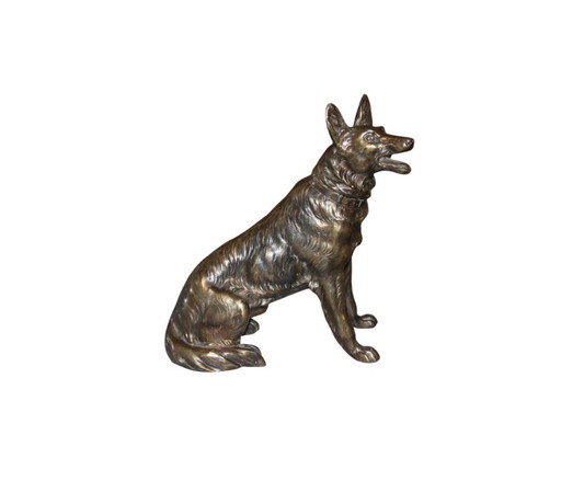 Figura de perro de bronce – Pastor Alemán / Pastor Alemán – decoratieve objecten, Bronze