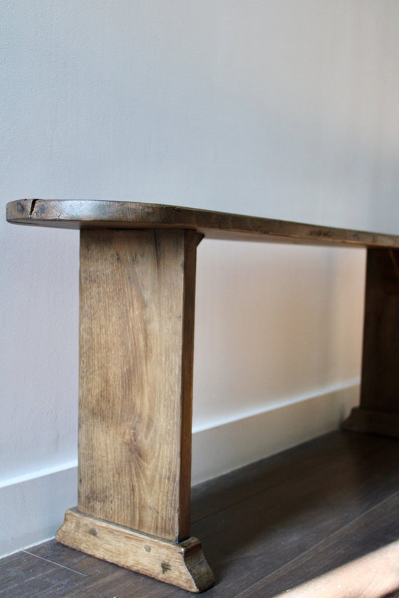 Image 1 of Banco de granja antiguo en roble macizo