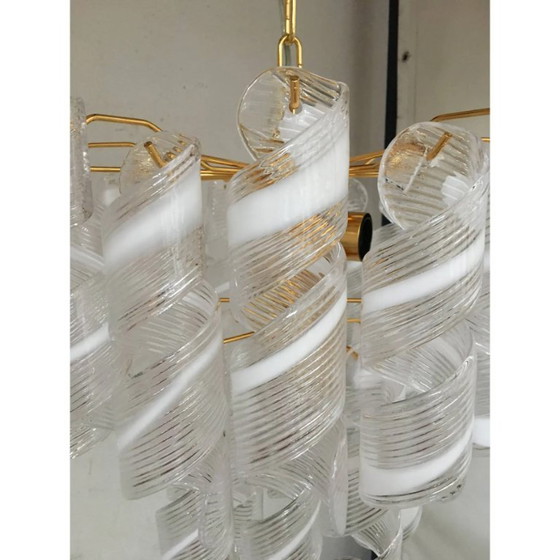 Image 1 of Lampadario Virgola in Vetro di Murano Stile Venini, Multicolor