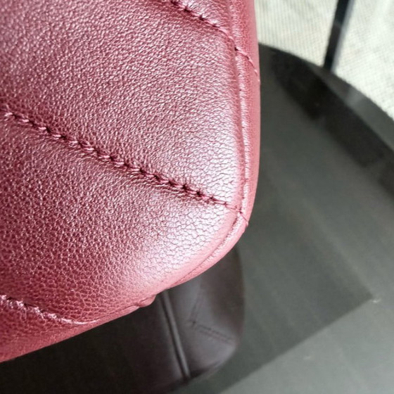 Image 1 of Chanel Flap - 22CM Chevron Calfskin Burgundy Gold Hardware Series 22