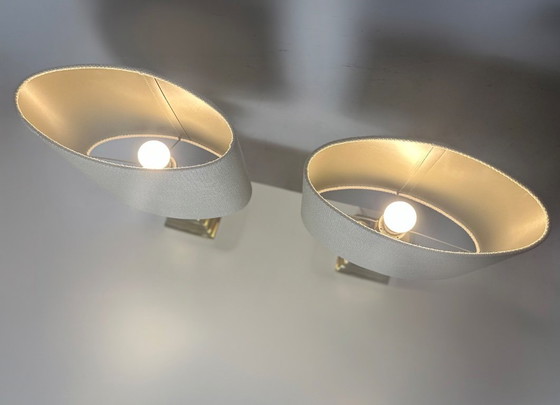 Image 1 of Set of 2 brass 1950s Italian table lamps