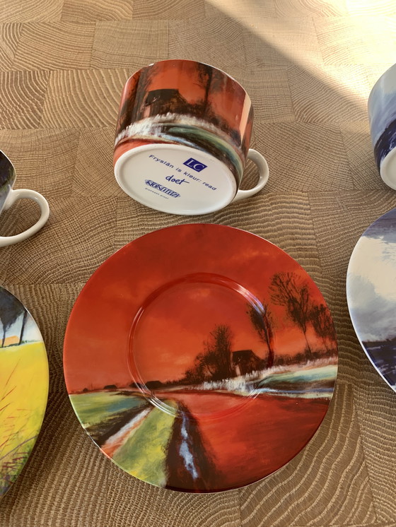 Image 1 of 4 coffee/tea cups and saucers designed by Doet Boersma