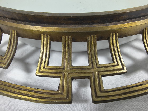 Image 1 of Vintage ceiling lamp with glass shade and metal frame