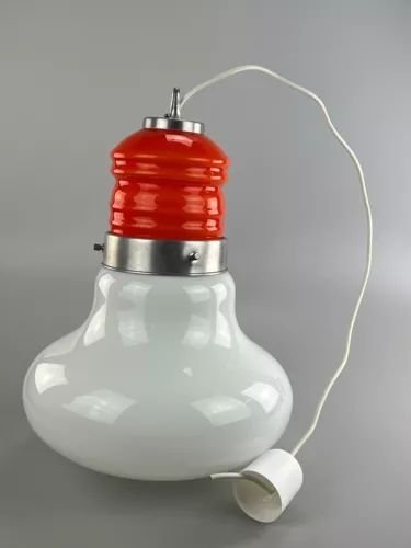 Image 1 of Lampada da soffitto in vetro di Murano "Bulb" anni '60 e '70, Italia, era spaziale