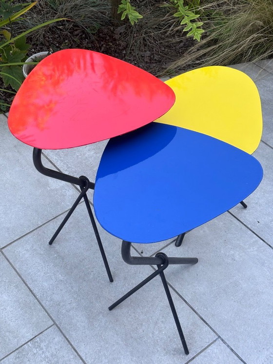 Image 1 of Mesas nido Michel Buffet Homenaje a Calder "Nudo" modelo 1950 - Diseño modernista francés