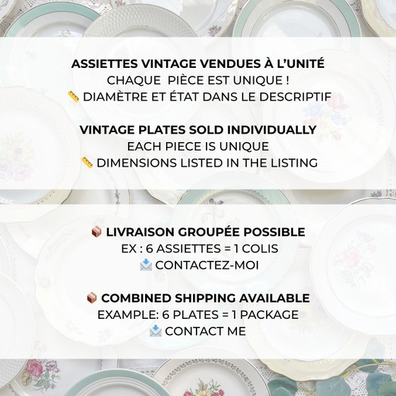 White Vintage Gilded Porcelain Plate, Sold Individually – Crockery, Retro (photo 2 of 10)