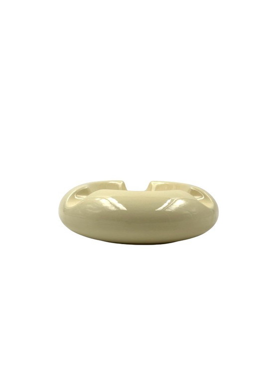 Image 1 of Cenicero de cerámica crema Space Age, Sicart Italia años 70