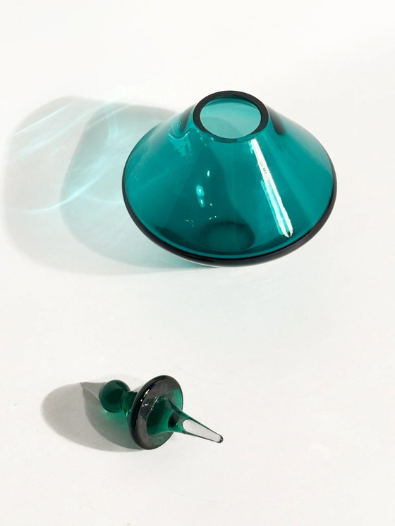 Green Murano Glass Bottle by Alberto Ricci for De Majo, 1993, Decorative Objects, Hedendaags (photo 6 of 7)