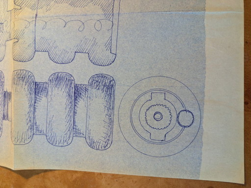 Schizzo di progetto originale di Jens Harald Quistgaard (IHQ) del 1961 – Raro trasferimento di carbonio su carta